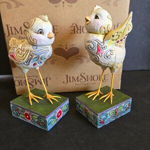 Jim Shore Heartwood Creek Spring Chicks Figurines Set Of 2 4009252 With Box